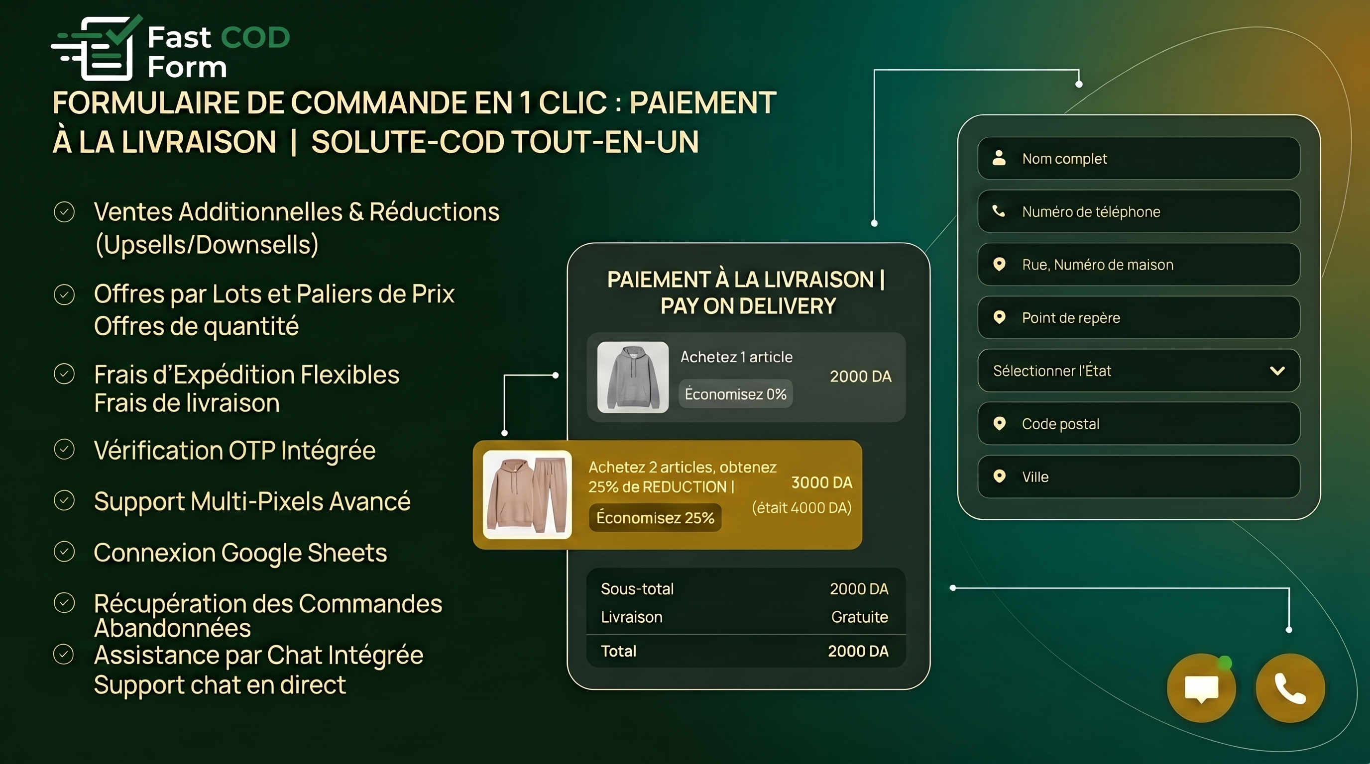 Interface de configuration Fast COD